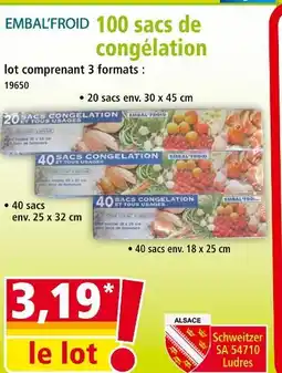 Norma EMBAL'FROID 100 sacs de congélation offre