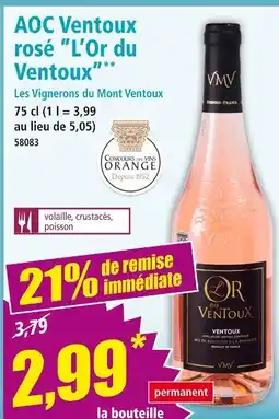 Norma L'OR DU VENTOUX Aoc ventoux rosé l'or du ventoux offre