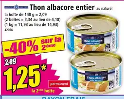Norma Thon albacore entier au naturel offre