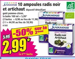 Norma Juvamine 10 ampoules radis noir et artichaut dépuratif détoxifiant offre