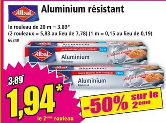 Norma ALBAL Aluminium résistant offre