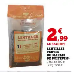 Super U Lentilles vertes du marais de poitevin offre