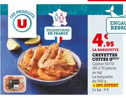 Super U U CREVETTES CUITES offre