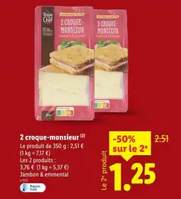 Lidl TOQUE DE CHEF 2 croque-monsieur offre