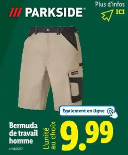 Lidl PARKSIDE Bermuda de travail homme offre