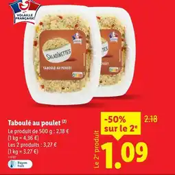 Lidl Saladinette Taboulé au poulet offre