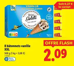 Lidl Bon Gelati 8 bâtonnets vanille XXL offre