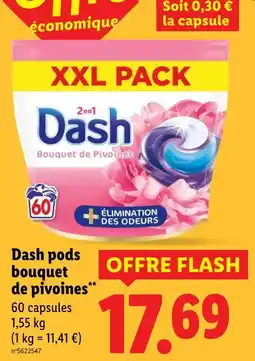 Lidl Dash Dash pods bouquet de pivoines offre