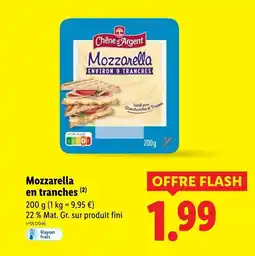 Lidl CHÊNE D'ARGENT Mozzarella en tranches offre
