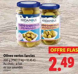 Lidl ERIDANOUS Olives vertes farcies offre