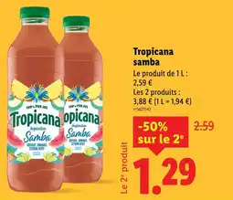 Lidl Tropicana Tropicana samba offre
