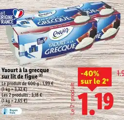 Lidl Envia Yaourt à la grecque sur lit de figue offre