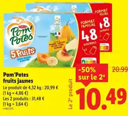 Lidl POM'POTES Pom’Potes fruits jaunes offre
