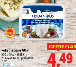 Lidl ERIDANOUS Feta grecque AOP offre