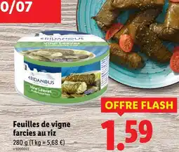 Lidl ERIDANOUS Feuilles de vigne farcies au riz offre