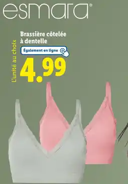 Lidl esmara Brassière côtelée à dentelle offre