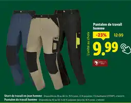 Lidl Short de travail en jean homme offre