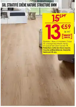 Décor Discount Sol stratifié chêne nature structuré 8mm offre