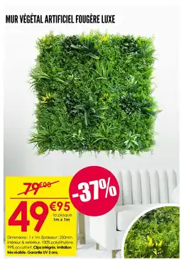 Décor Discount Mur végétal artificiel fougère luxe offre