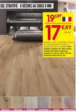 Décor Discount Sol stratifié - 6 décors au choix 8 mm offre
