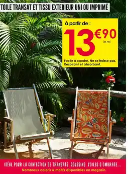 Décor Discount Toile transat et tissu exterieur uni ou imprimé offre