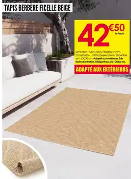 Décor Discount Tapis Berbère Ficelle Beige offre