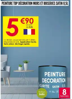 Décor Discount Peinture tdp décoration murs et boiseries satin 0,5l offre