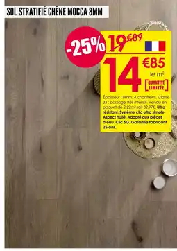 Décor Discount SOL STRATIFIÉ CHÊNE MOCCA 8MM offre