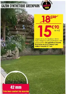 Décor Discount GAZON SYNTHÉTIQUE GREENPARK offre