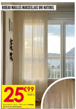 Décor Discount Rideau mailles marseillais uni naturel offre