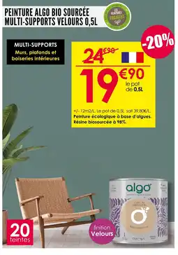 Décor Discount PEINTURE ALGO BIO SOURCÉE MULTI-SUPPORTS VELOURS 0,5L offre