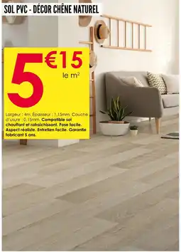 Décor Discount Sol pvc - décor chêne naturel offre