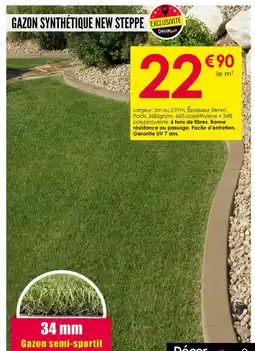 Décor Discount GAZON SYNTHÉTIQUE NEW STEPPE offre