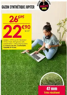 Décor Discount JUPITER GAZON SYNTHÉTIQUE offre