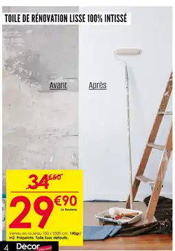 Décor Discount Toile de rénovation lisse 100% intissé offre