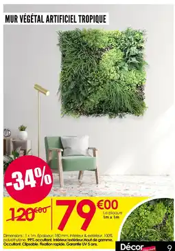 Décor Discount MUR VÉGÉTAL ARTIFICIEL TROPIQUE offre