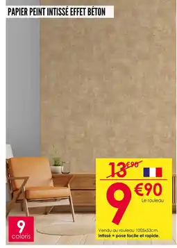Décor Discount Papier Peint Intissé Effet Béton offre