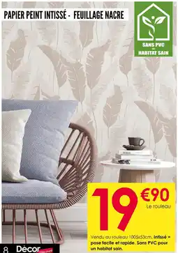 Décor Discount Papier peint intissé - feuillage nacre offre