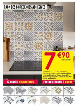 Décor Discount PACK DES 6 CREDENCES ADHESIVES offre