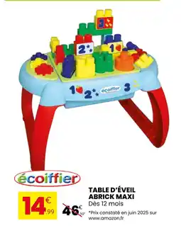 Stokomani Écoiffier Table d'éveil abrick maxi offre