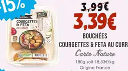 Naturalia Carte Nature Bouchées Courgettes & Feta au Curry offre