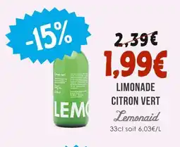 Naturalia Lemonaid Limonade citron vert offre