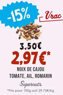 Naturalia SUPERNUTS NOIX DE CAJOU TOMATE, AIL, ROMARIN offre