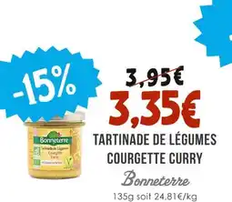 Naturalia BONNETERRE Tartinade de Légumes Courgette Curry offre