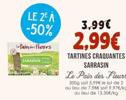 Naturalia LES PAINS DES FLEURS TARTINES CRAQUANTES SARRASIN offre