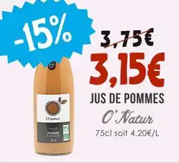 Naturalia O'NATUR Jus de Pommes offre