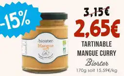 Naturalia Bioster Tartinable mangue curry offre