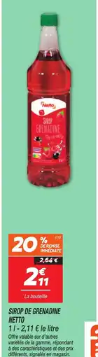 Netto NETTO Sirop de grenadine offre