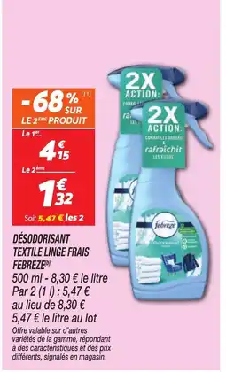 Netto FEBREZE Désodorisant textile linge frais offre