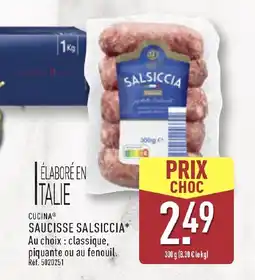 ALDI CUCINA Saucisse salsiccia offre